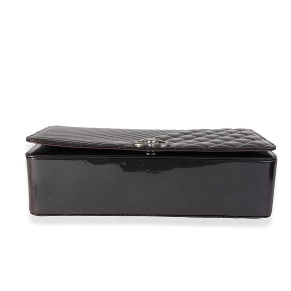 Chanel Metallic Purple Quilted Patent Leather Large Coco Boy Flap Bag - Picture 5 of 8